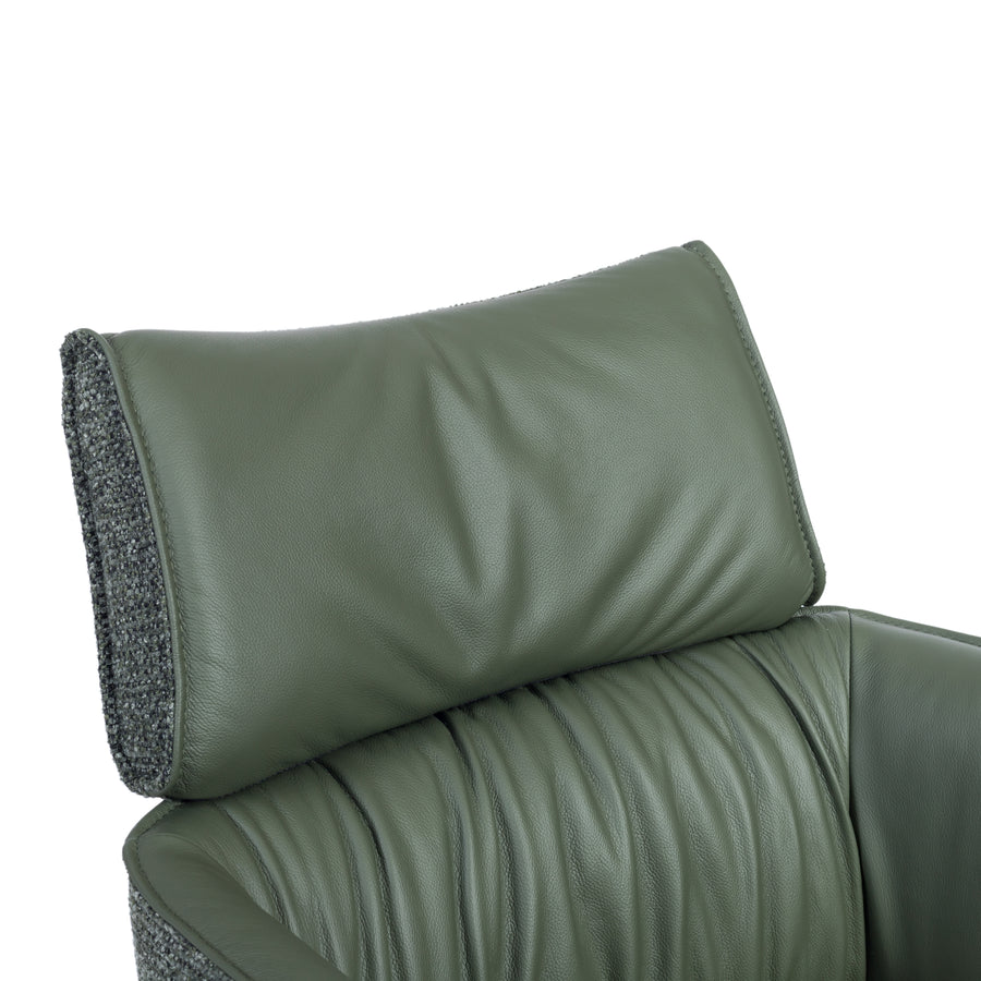 MAELIS Modern Leather Swivel Dining Chair with Armrests
