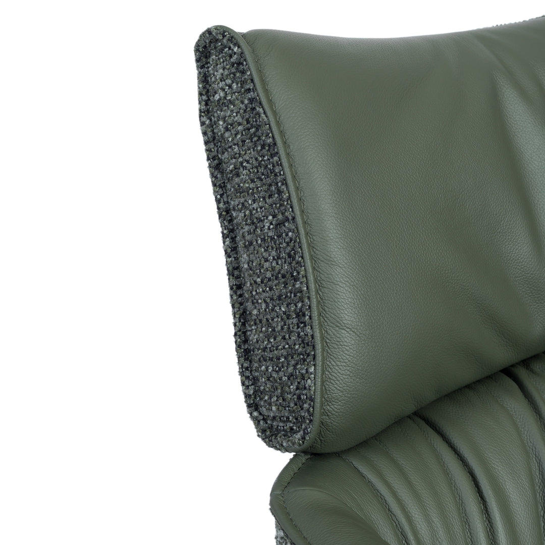 MAELIS Modern Leather Swivel Dining Chair with Armrests