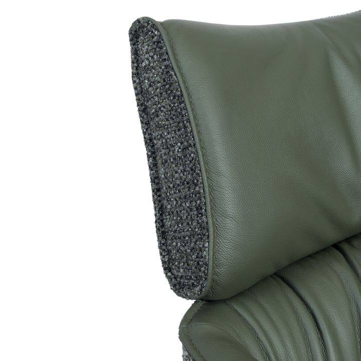 MAELIS Modern Leather Swivel Dining Chair with Armrests