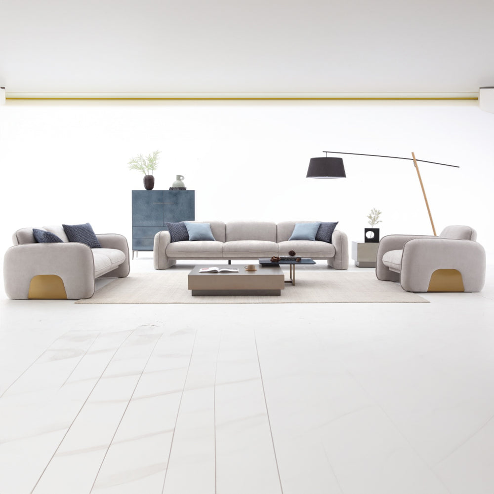 VALENCIA Light Grey Fabric Sofa