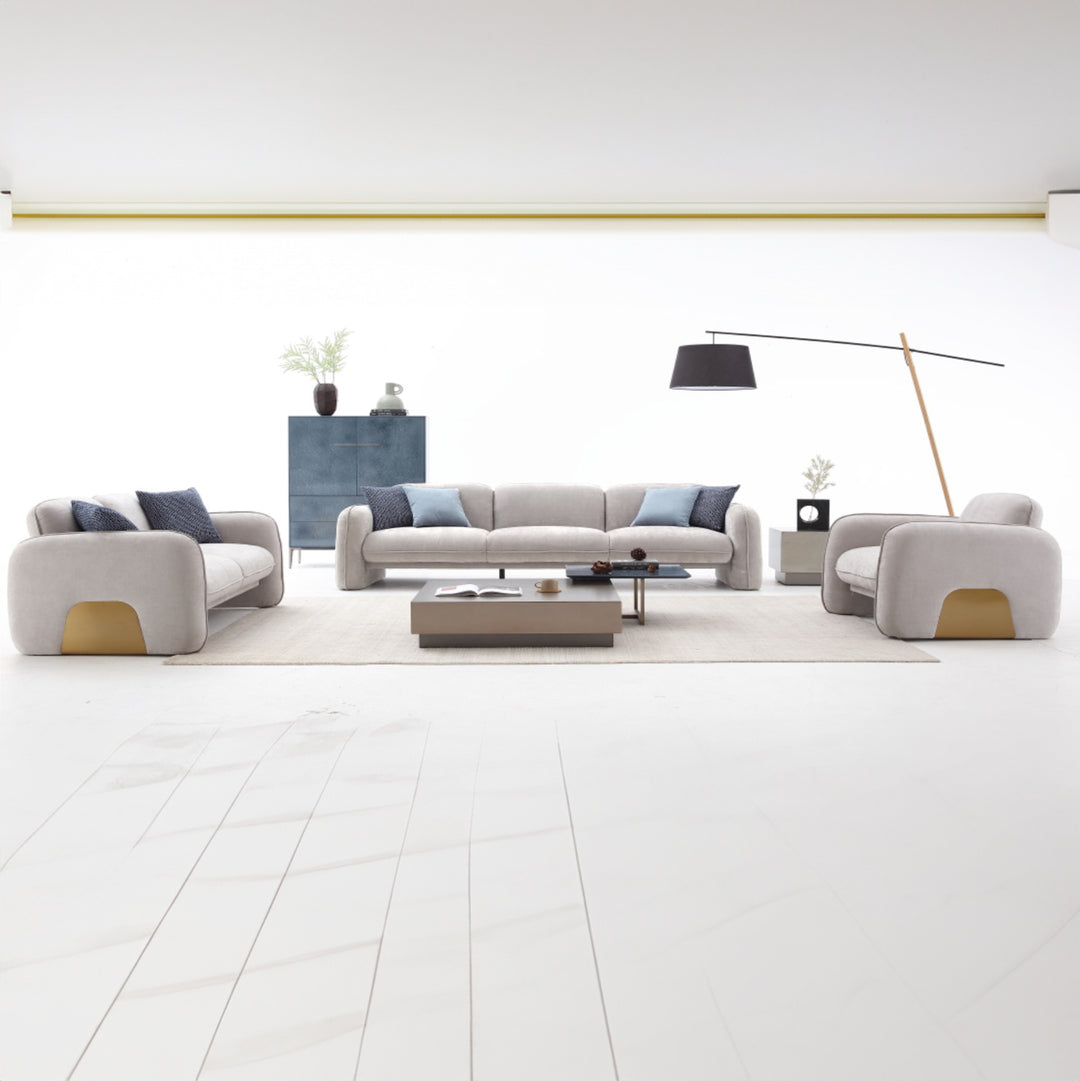 VALENCIA Light Grey Fabric Sofa