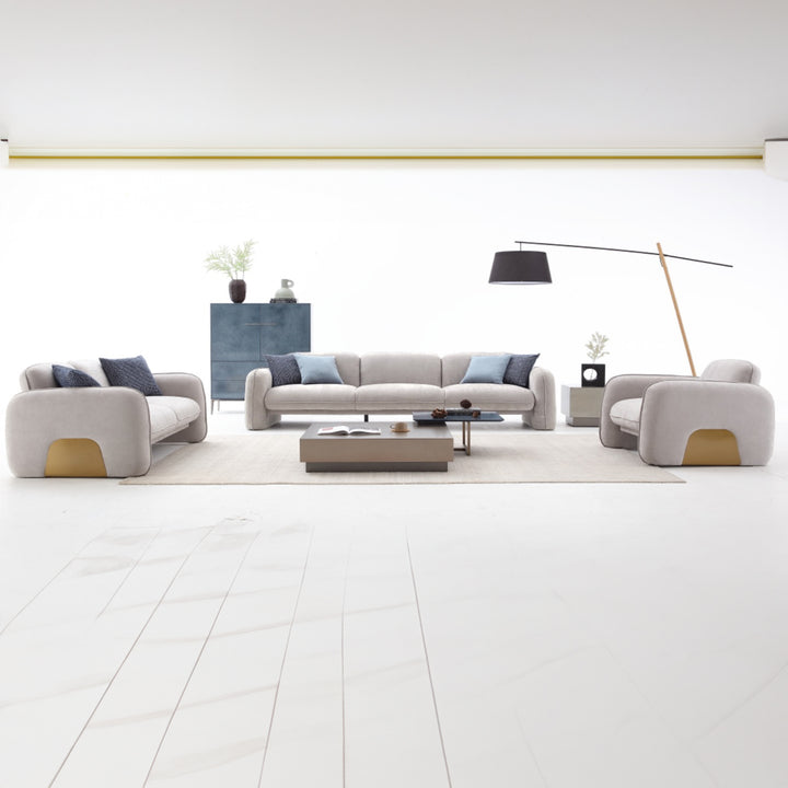 VALENCIA Light Grey Fabric Sofa