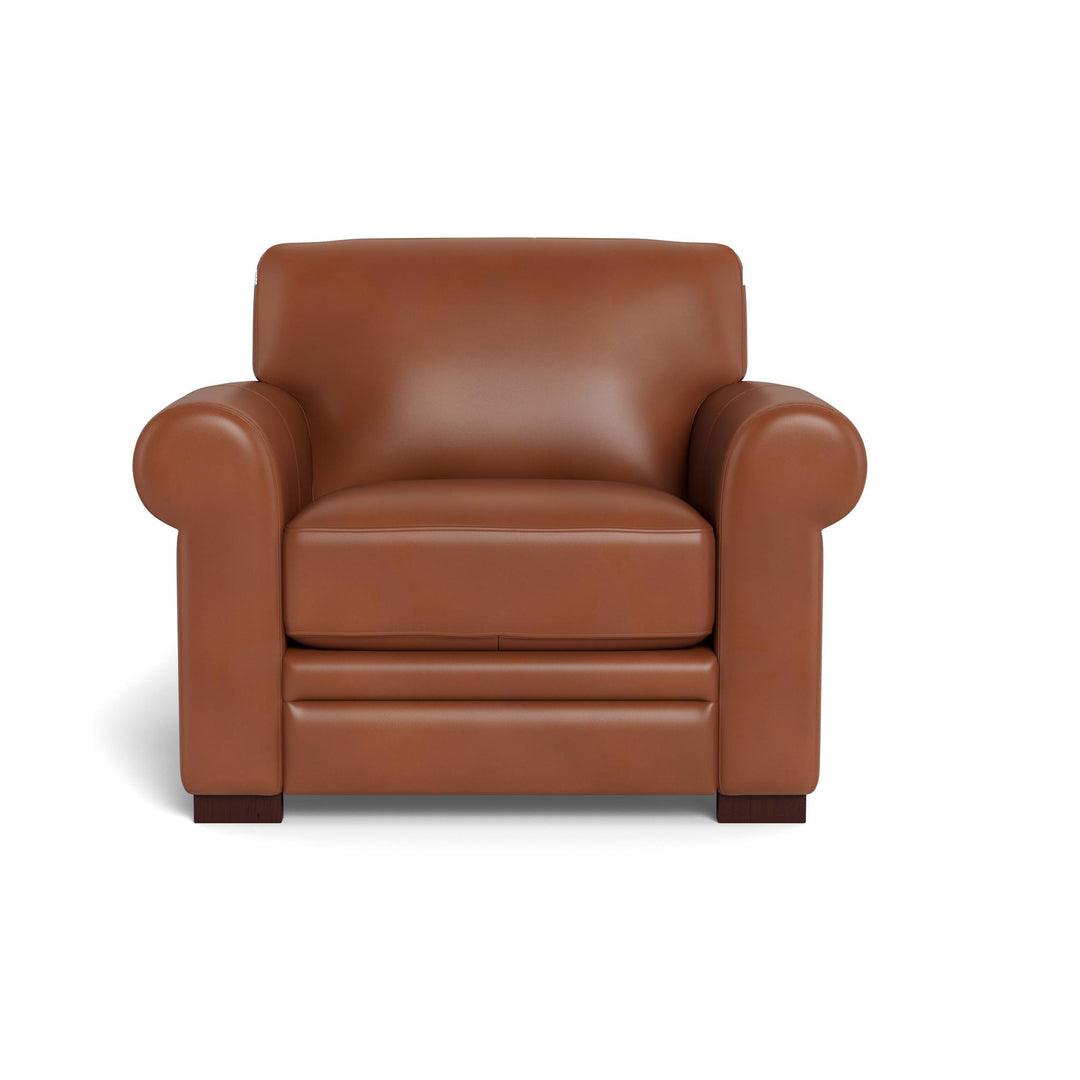 BROOKFIELD Brown Leather Sofa Collection 1 Seater