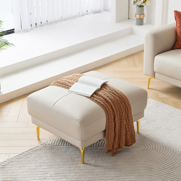 ANIKA Leather Sectional Sofa with Ottoman