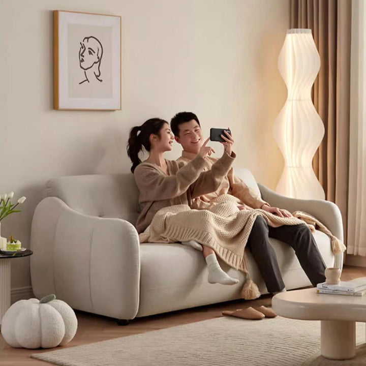 BOSTON 2 Seat Greige Velvet Sofa