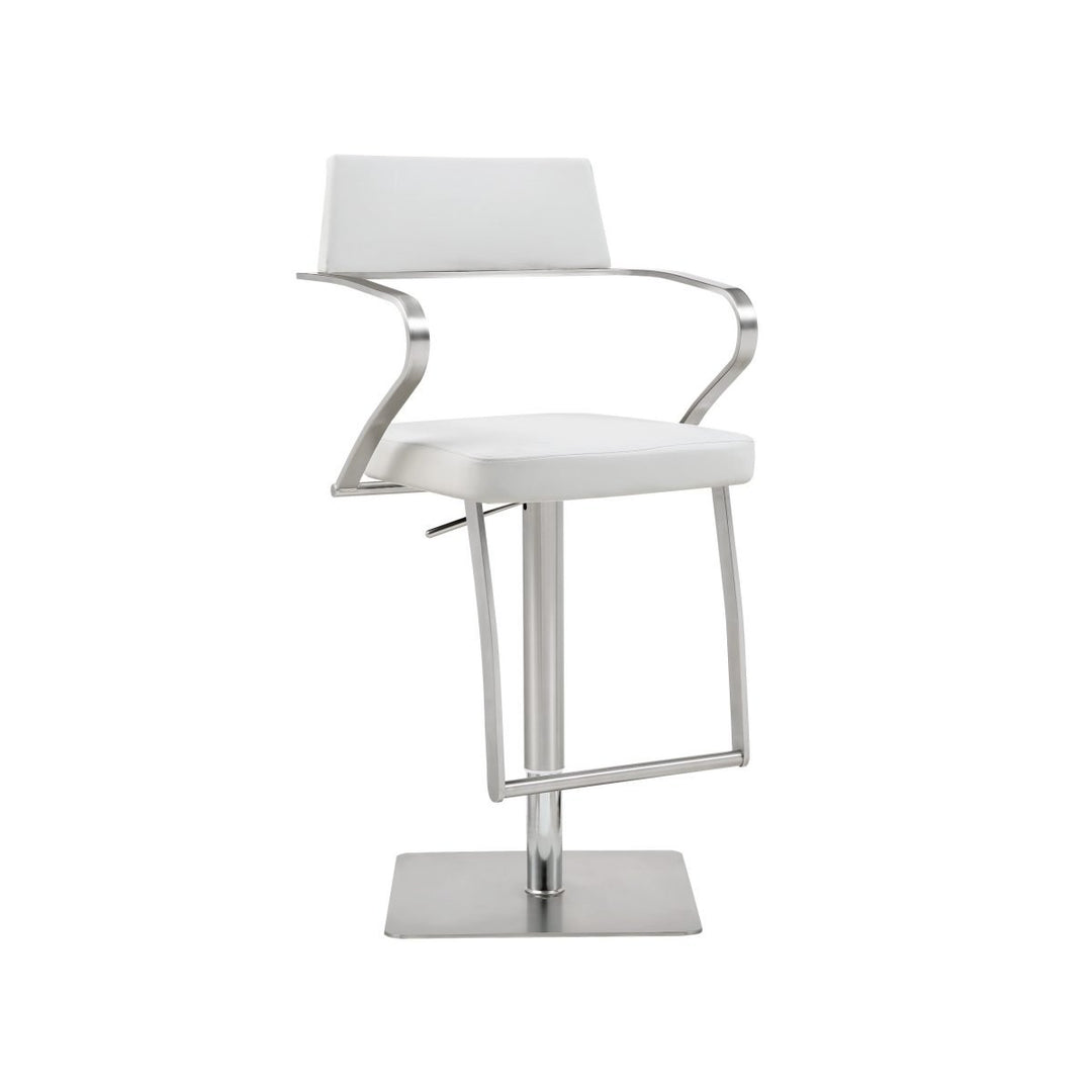 LEVI Curved Arm Leather Bar Stool