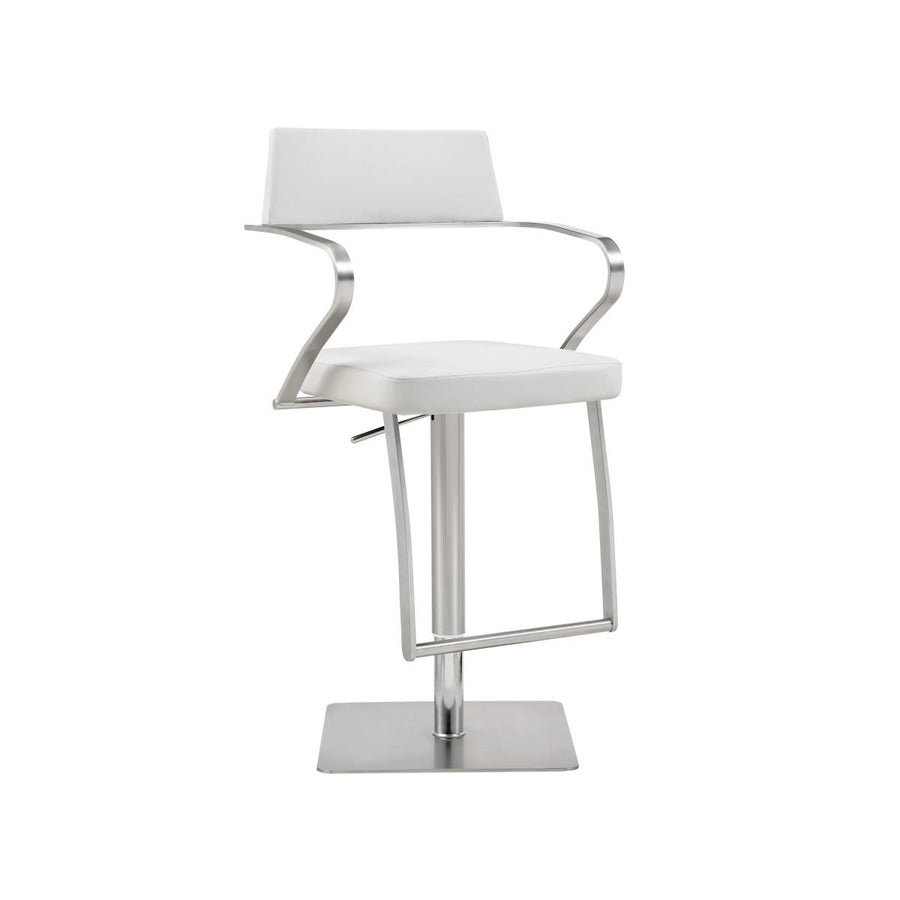 LEVI Curved Arm Leather Bar Stool