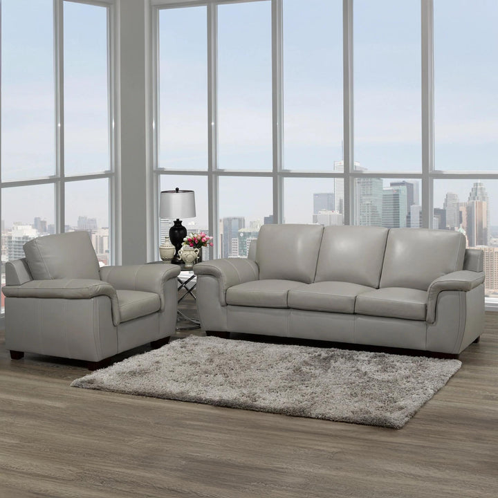 BRISBANE Cloud Grey Leather Sofa
