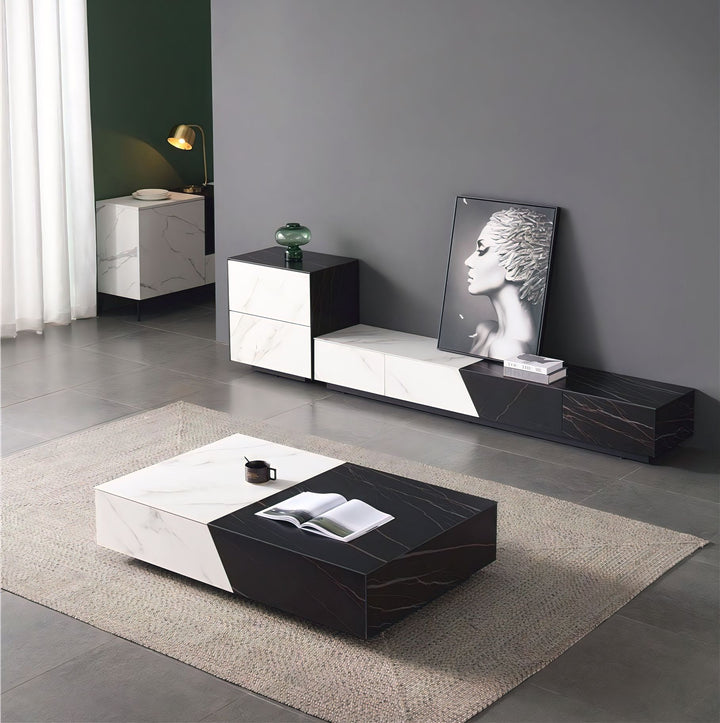 AGIM Black & White Ceramic Coffee Table