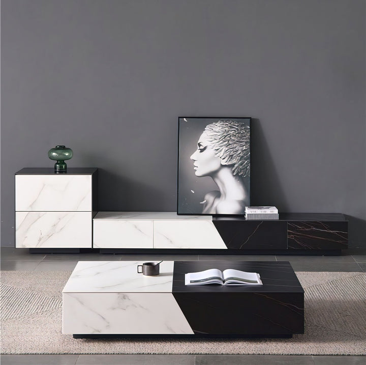 AGIM Black & White Ceramic Coffee Table