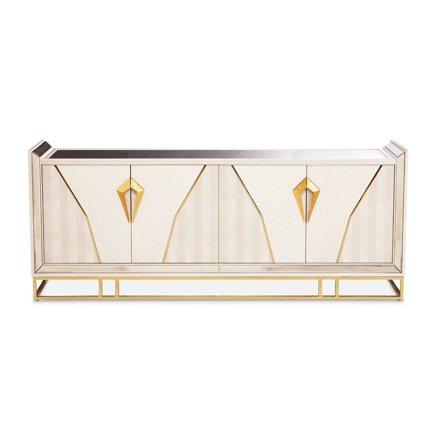 CARMELA Shimmer Ivory Console Table - Michael Amini