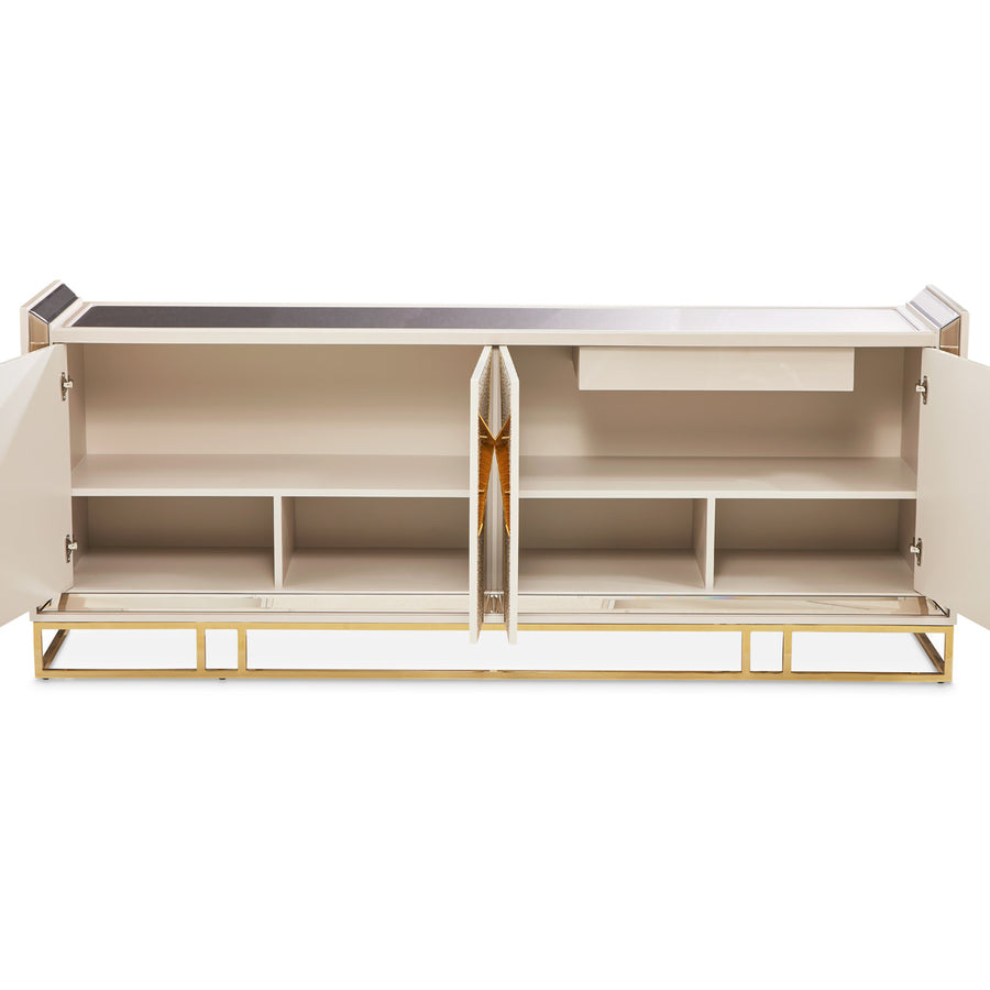 CARMELA Shimmer Ivory Console Table - Michael Amini