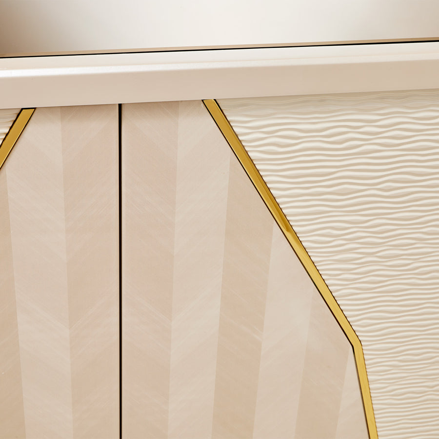 CARMELA Shimmer Ivory Console Table - Michael Amini
