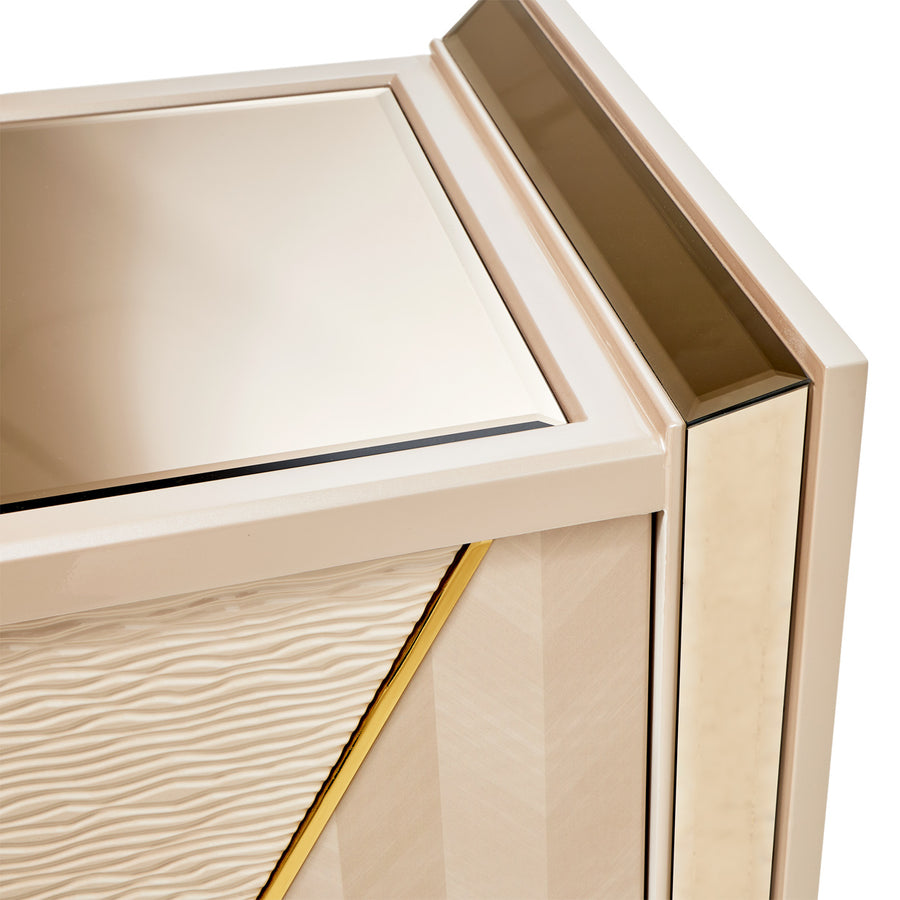 CARMELA Shimmer Ivory Console Table - Michael Amini