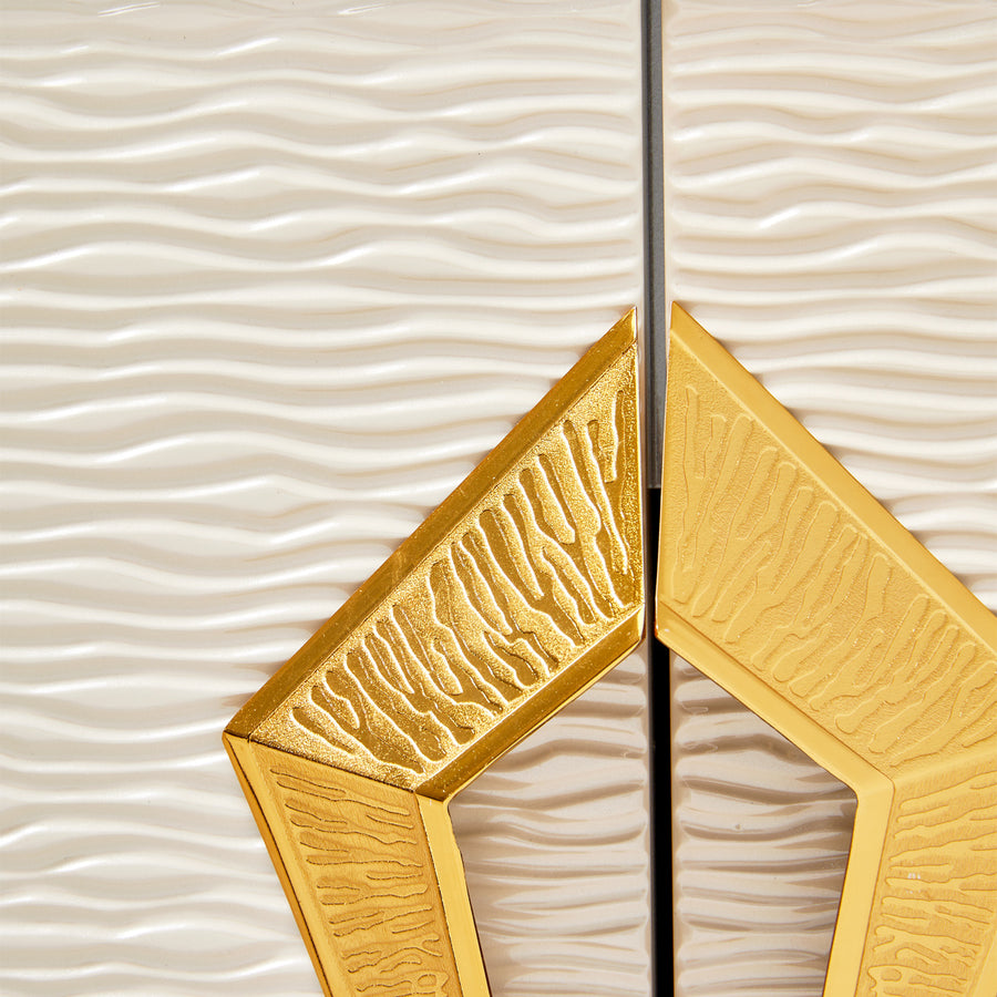 CARMELA Shimmer Ivory Console Table - Michael Amini