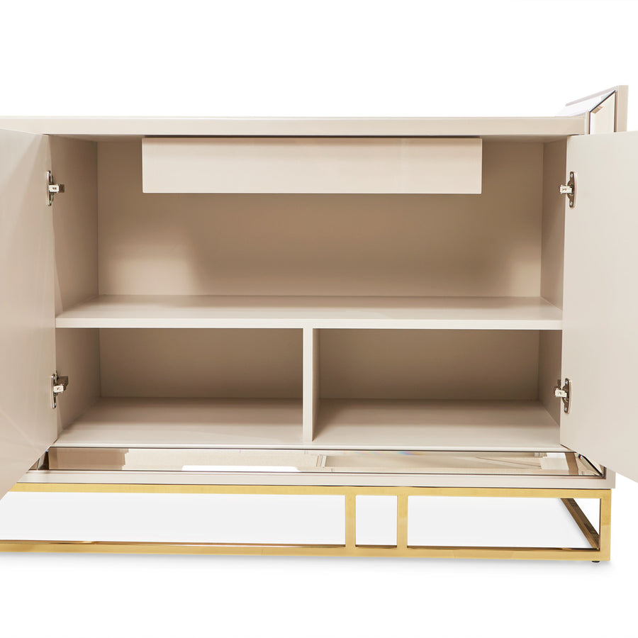CARMELA Shimmer Ivory Console Table - Michael Amini