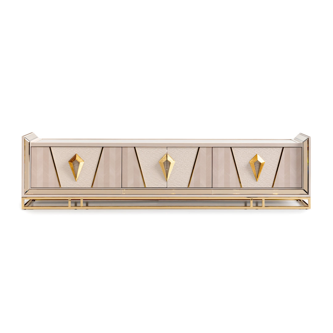 CARMELA Shimmer Ivory TV Stand  - Michael Amini