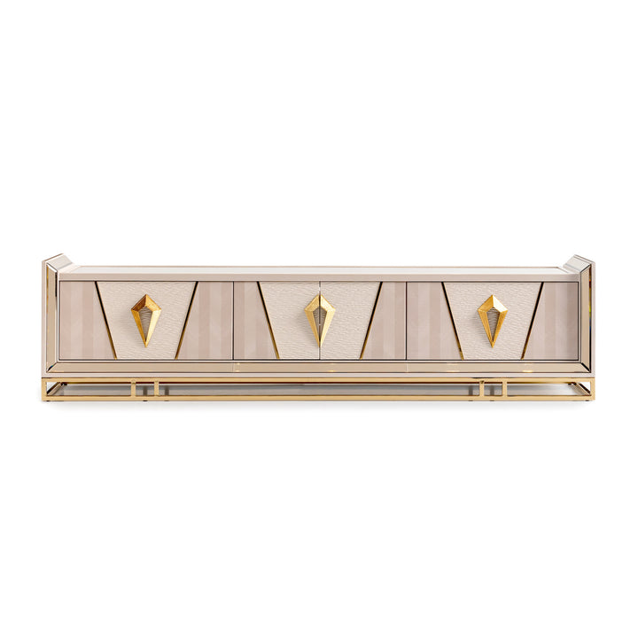 CARMELA Shimmer Ivory TV Stand  - Michael Amini