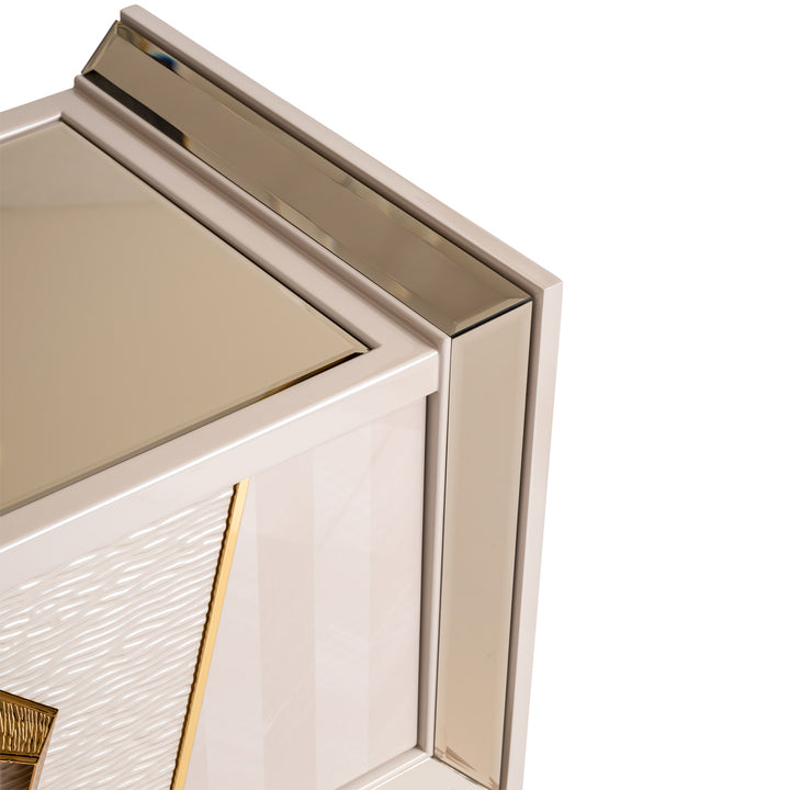 CARMELA Shimmer Ivory TV Stand  - Michael Amini