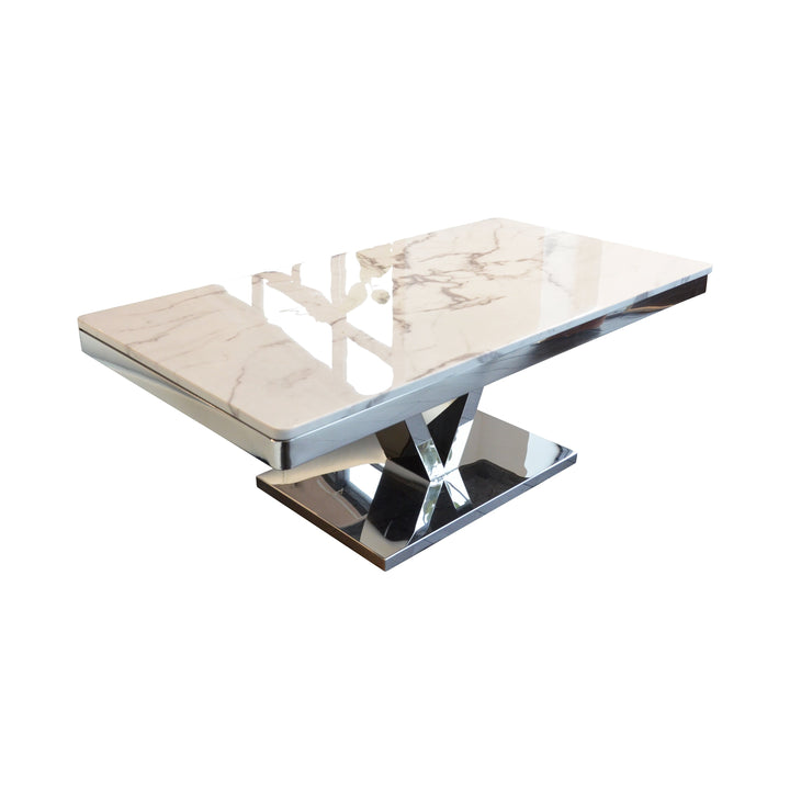 SARAH White Faux Marble Coffee Table