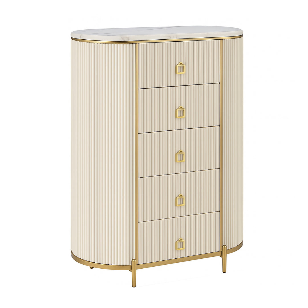 DARIAN Contemporary Grey and Gold Storage Chest