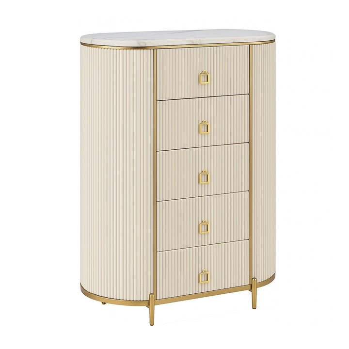 DARIAN Contemporary Grey and Gold Storage Chest