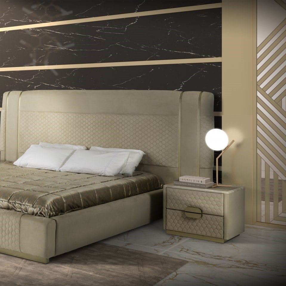 EUGENE Marble & Leather Nightstand – Stone International