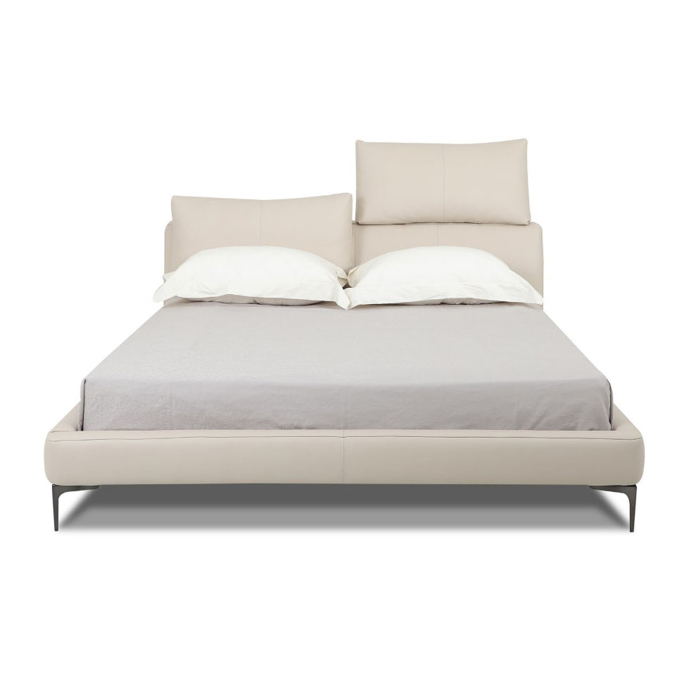 Frost White Leather Bed