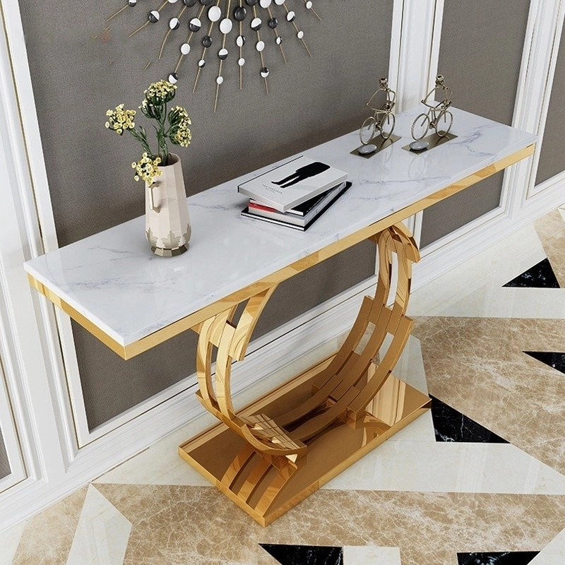 CLEO Faux Marble Console Table