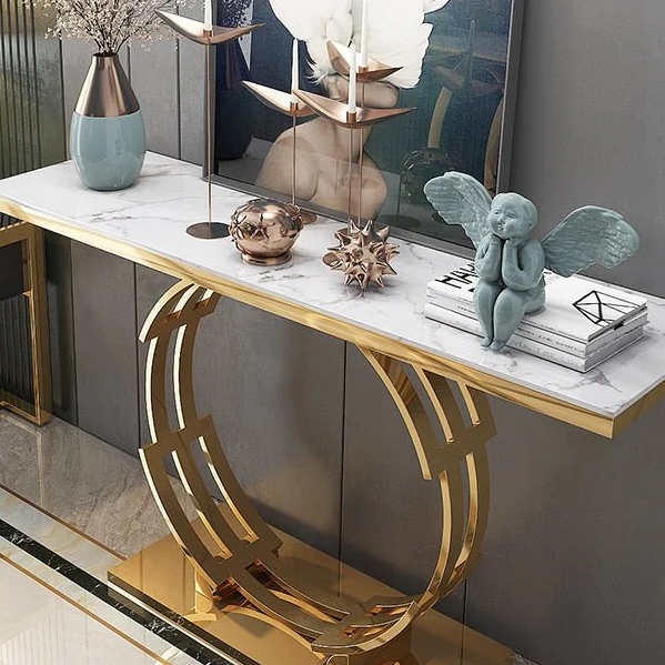 CLEO Faux Marble Console Table