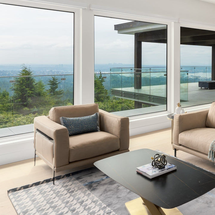 PERRY Full Natural Leather 1 Seater Sofa - Corium Italia