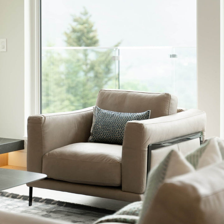 PERRY Full Natural Leather 1 Seater Sofa - Corium Italia