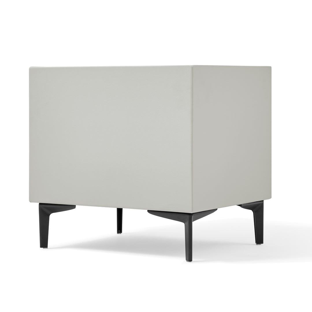 LISETTE Grey Nightstand with Two Drawers