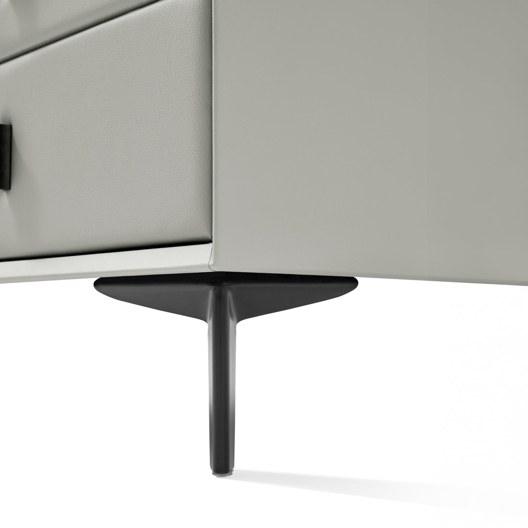 LISETTE Grey Nightstand with Two Drawers