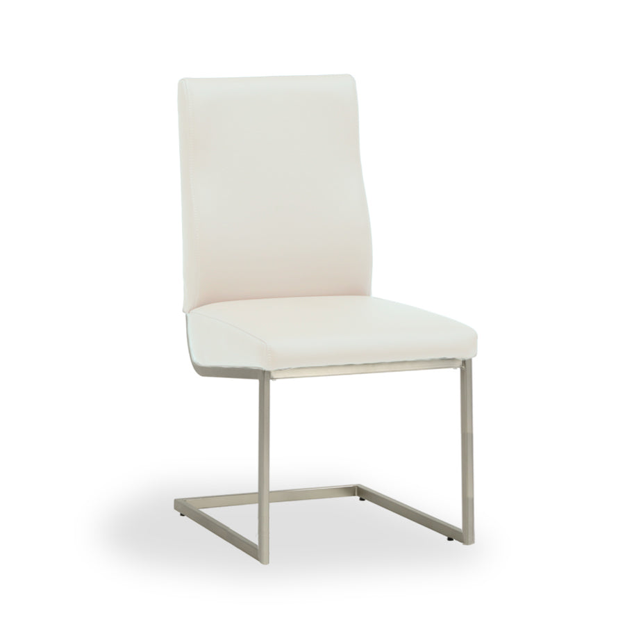 MERISHA Cantilever Dining Chair Light Gray and Gold