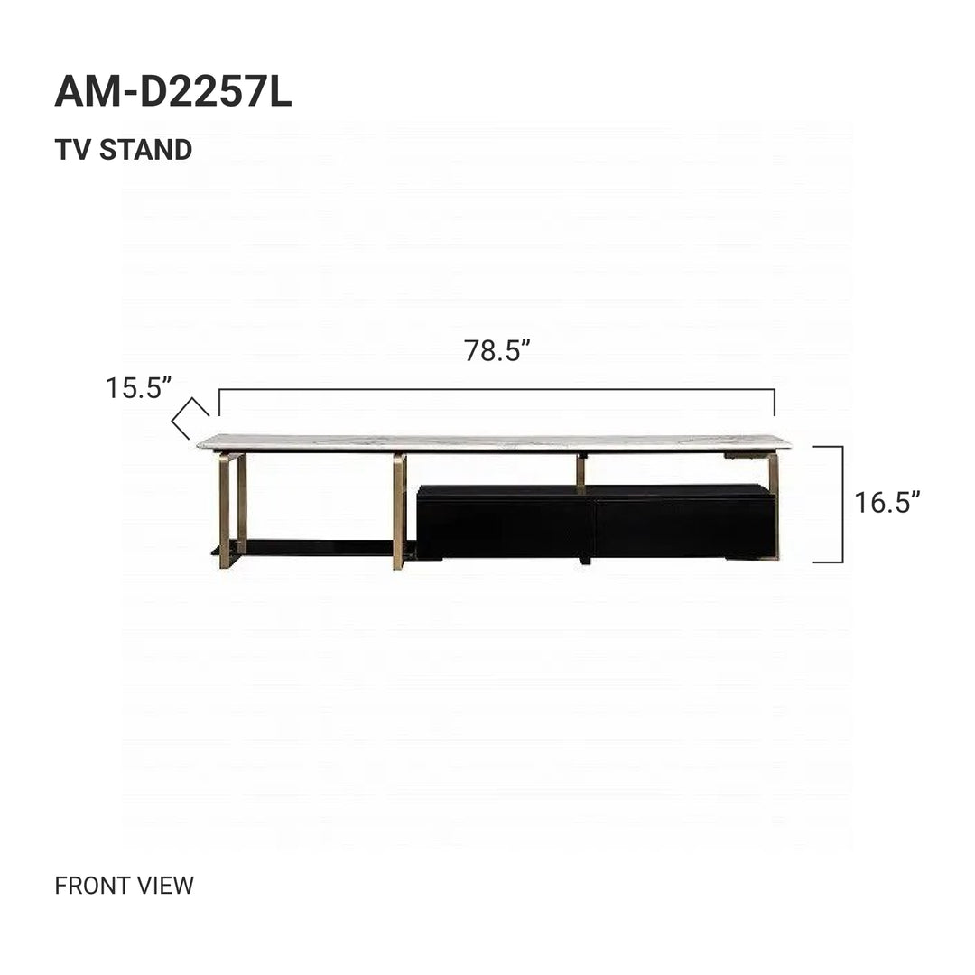 MARLOW White Marble TV Stand