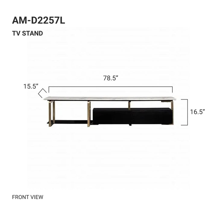 MARLOW White Marble TV Stand
