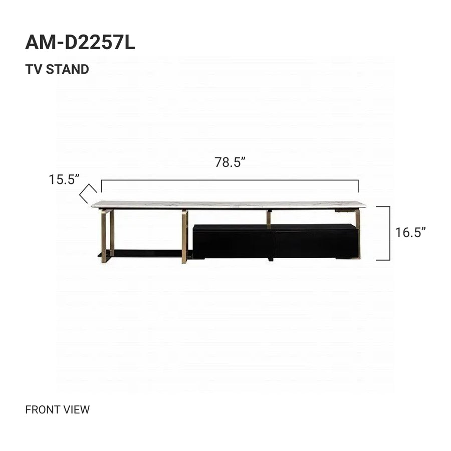 MARLOW White Marble TV Stand