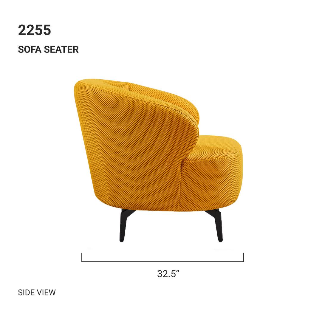 LINUS Curved Yellow Sofa Seater