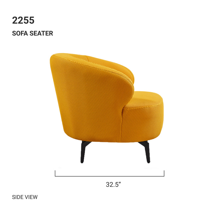 LINUS Curved Yellow Sofa Seater