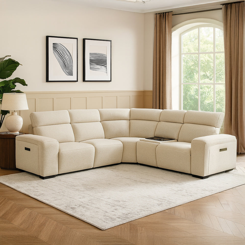 LEONTIS Power Motion Sectional Sofa with USB Console