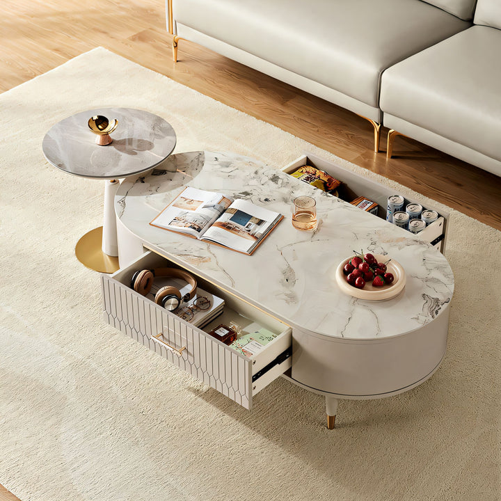 CECILLA Sintered Stone Storage Coffee Table