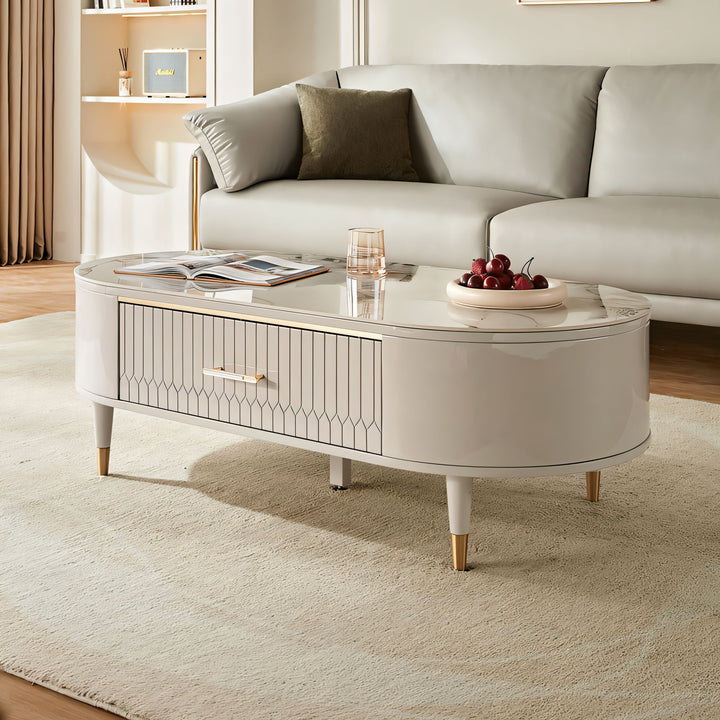 CECILLA Sintered Stone Storage Coffee Table