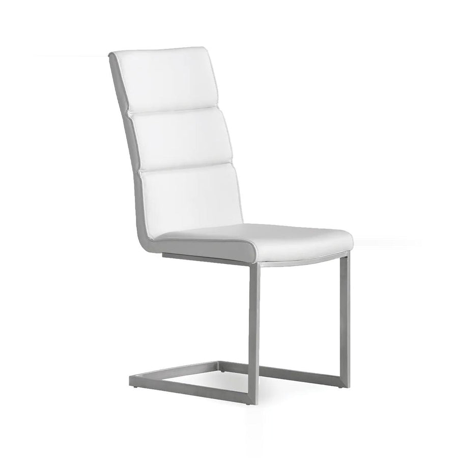 DUOMO Leatherette Dining Chair - Mobital White