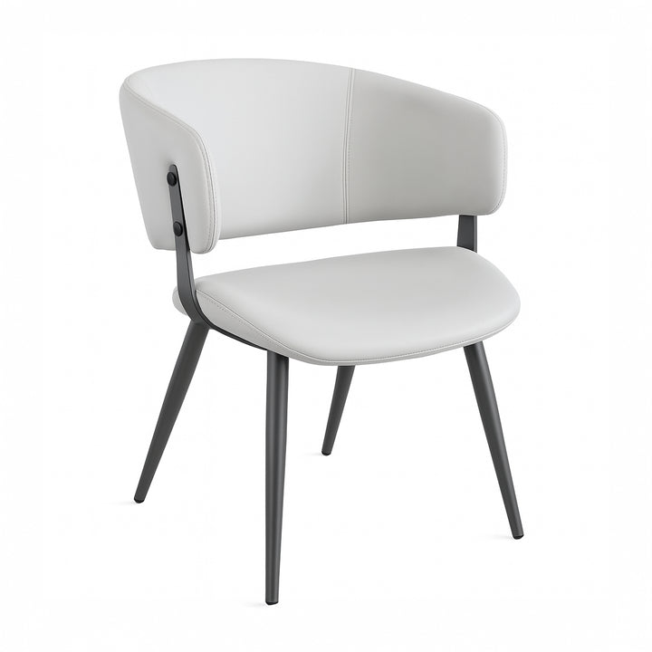 LUNARIS Modern Grey Leatherette Dining Chair