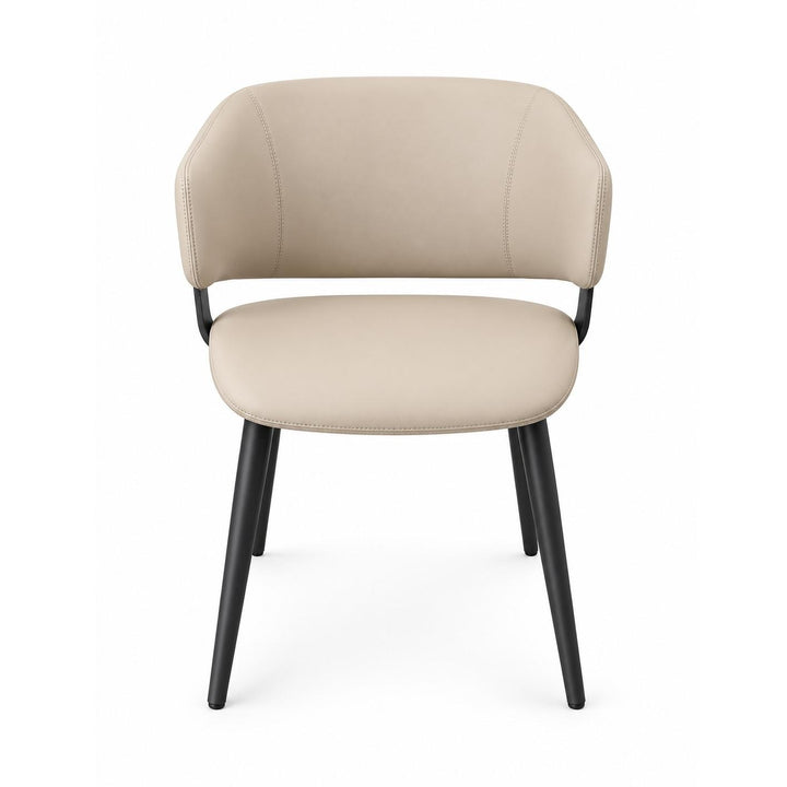 LUNARIS Modern Grey Leatherette Dining Chair