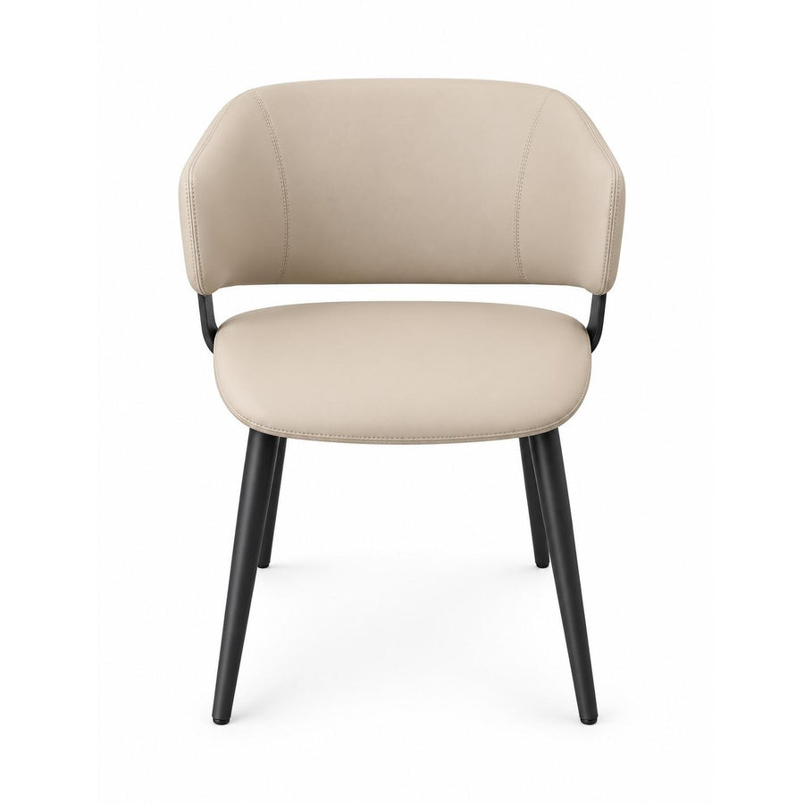 LUNARIS Modern Grey Leatherette Dining Chair