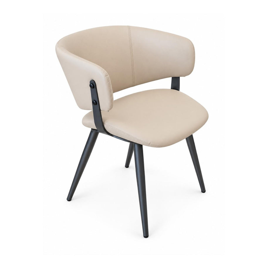 LUNARIS Modern Grey Leatherette Dining Chair
