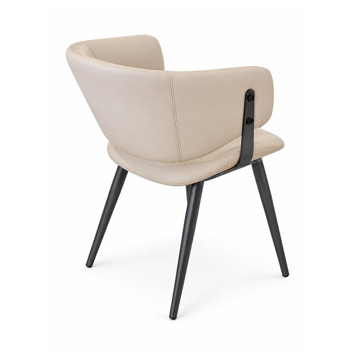 LUNARIS Modern Grey Leatherette Dining Chair