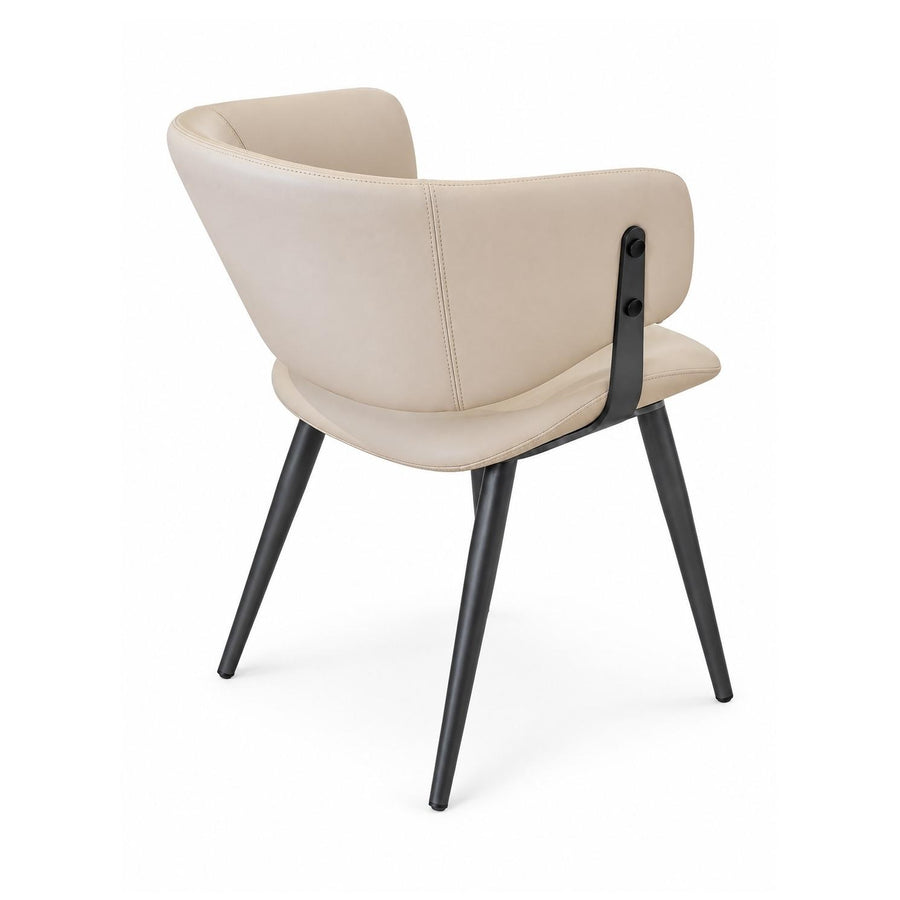 LUNARIS Modern Grey Leatherette Dining Chair